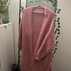 Pink fuzzy cardigan